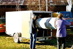 Restaureringsarbete med väggmålningar i Nils Nilsagården.