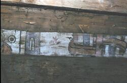 Bräder med måleri i klockstapeln vid Visnums kyrka.