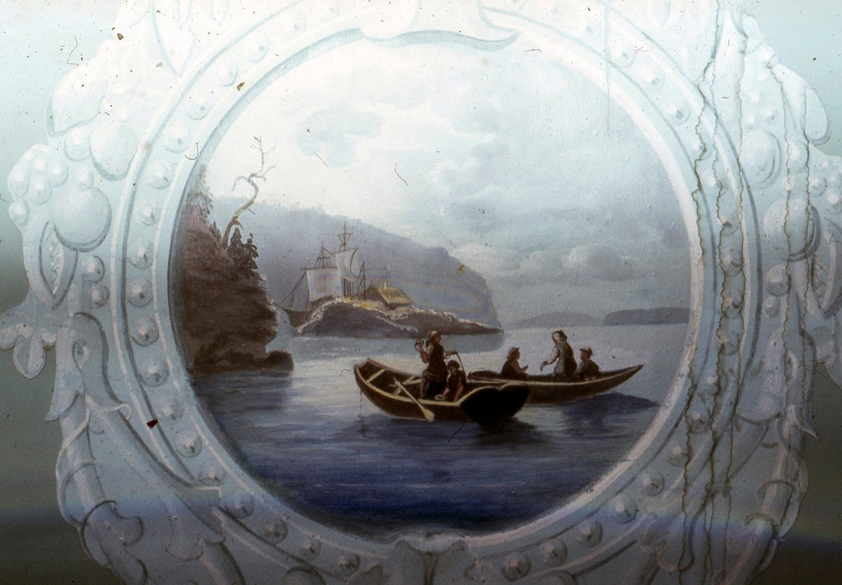 Väggmålning, tapet, av Carl Jansson Lind.