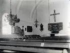 Östra partiet i Högsby kyrka. Fotot taget under renoveringen på 1930-talet.