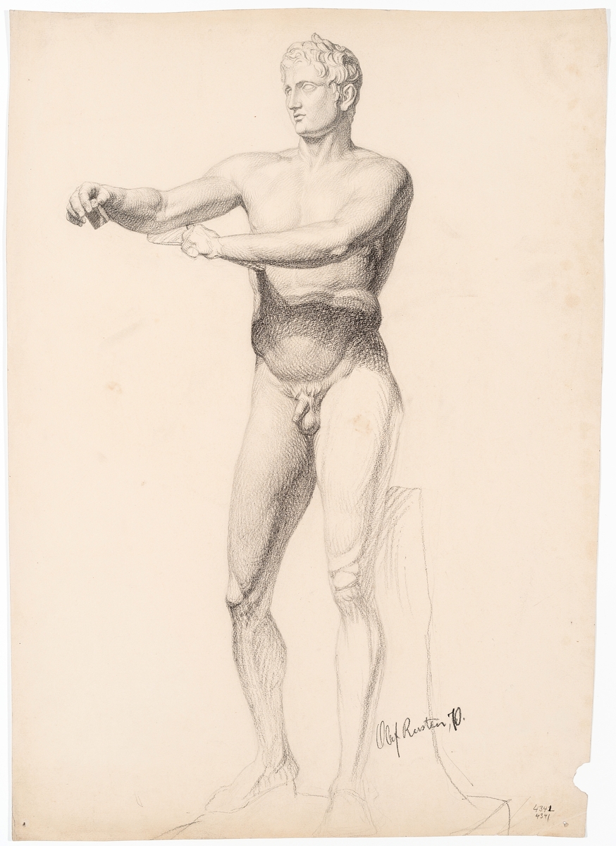 Studie etter Lysippos\" Skraperen [Tegning]