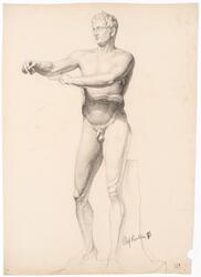 Studie etter Lysippos\" Skraperen [Tegning]