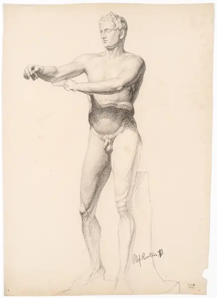 Studie etter Lysippos\" Skraperen [Tegning]