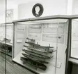 Sjöhistoriska museets permanenta utställning fotograferad 1987. Sektionsmodell.