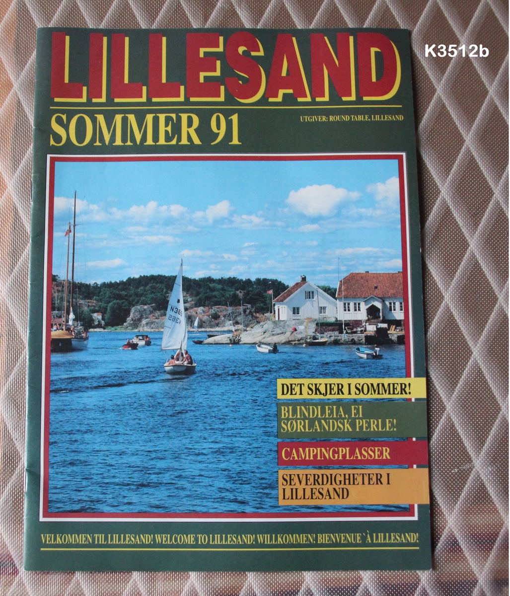 a) Reklame
Plastpose,hvit. Påskrift: Pers Mathjørne. Alt i dageligvarer. Strandgata i Lillesand. TLF.: 780. Innehaver Per Tønnesen.
b) Informasjon og reklame.
Lillesand sommer 1991. Utgiver Round Table, Lillesand.  24 sider, 12 blader.
c) Katalog (Hefte). "Rosenberg og Norway".
10 sider fotografier av barn med bunader. I farger. Foto fra Helges Studio og trykk fra Terjes Trykkeri Lillesand. Frabrikk 1950-1975. 10 sider.
A.S. Rosenberg Konfeksjonsfabrikk, 4790 Lillesand, Norway. Tlf. (042) 70066.