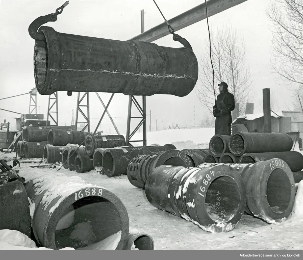 Aker Mekaniske Verksted. Akers Verft. Støperiet. Januar 1963