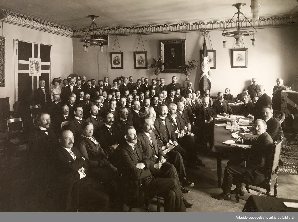 Det Norske Postmannslag. Landsmøte i Kristiania/Oslo 1910.