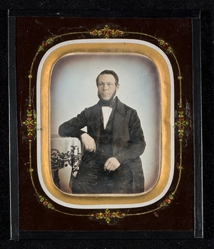 Daguerreotypi av Rasmus Rolfsen (f. 1811). Lett håndkolorert.