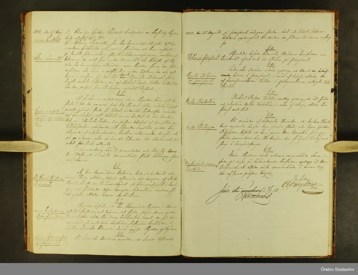 Örebro stad Fattigvårdsstyrelsen, 1853. Protokoll, § 4.2, 4.3, 5, 6, 7, 8, 9, 10, 11, 12, 13