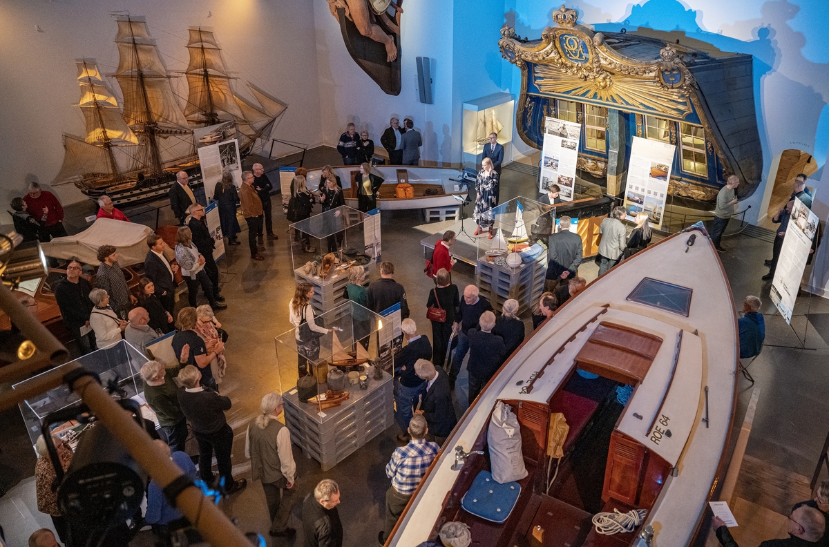 Vernissage för utställningen "Folkhemmets fritidsbåtar" på Sjöhistoriska museet.