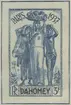 Frimärke ur Gösta Bodmans filatelistiska motivsamling, påbörjad 1950.
Frimärke från Dahomey, 1937. Motiv av 