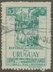 Frimärke ur Gösta Bodmans filatelistiska motivsamling, påbörjad 1950.
Frimärke från Uruguay, 1948. Motiv av Symbol för lantbruksindustri Lantbruksutställning 1948