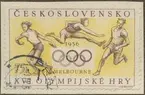 Frimärke ur Gösta Bodmans filatelistiska motivsamling, påbörjad 1950.
Frimärke från Tscechoslovakiet, 1956. Motiv av Olympiska Spel i Melbourne 1956