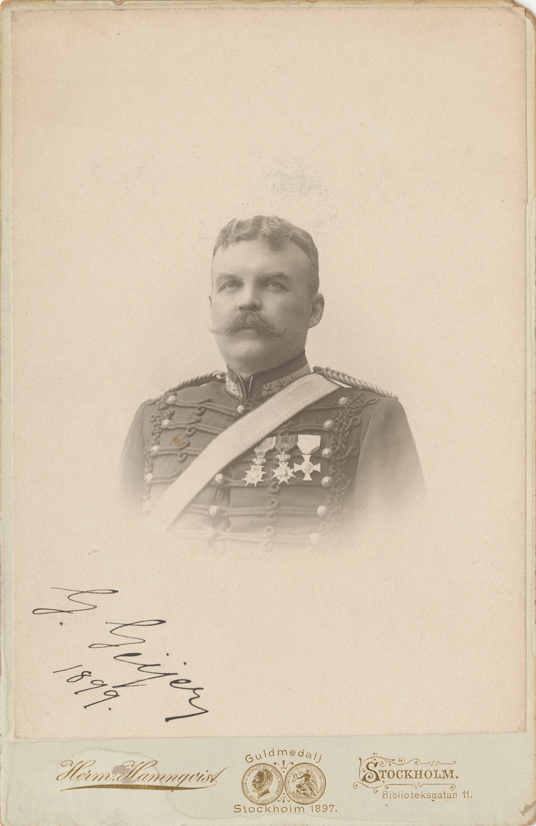 Porträtt av Gottschalk Geijer, överste och chef för första Svea artilleriregemente.