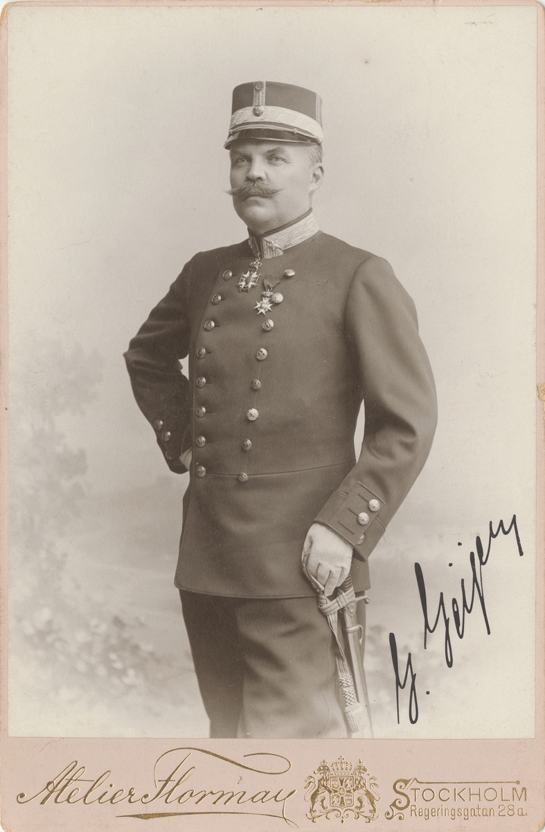 Porträtt av Gottschalk Geijer, generalmajor vid Generalitetet, generalfälttygmästare och inspektör för artilleriet.