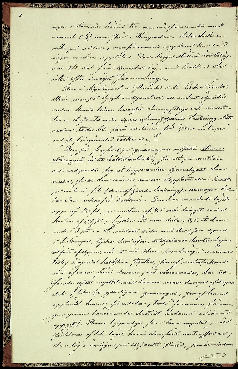 Reseberättelse om en antikvarisk undersökningsresa under juli och augusti månader år 1867 av läroverksadjunkten O. W. Wahlin. 

Socknar som är beskrivna: 
-Leksand (Sunnanäng, Hjortnäs, Sjugare, Gårda häll,Bergsäng, Tjuvholmen, Kärrongbron, Trutsudden, Drittnäs, Gullgatan, Kråkham, Björkberg,    Granberg, Laknäs, Flenberget, Skyberget, Hjortnäs). 
-Rättvik (Tina, Kyrkudden, Brottningen, Hällskärsudden, Kungshols-högen, Kungshamnsskär, Stumsnäs, Amnskär, Kungsviken, Erik Nicule's sten,    Stenen i Norränget, Kalken, Altsarbyn, Benkammar-åkern, Rvergistus åkern, Kyrkboden). 
-Ore (Vindförsberg, Dalfors)
-Orsa (Ore älven)
-Mora (Kråkberg, Orsasjön, Vånsnäs udde, Öna, Långlet, Jättgraven, Vagngropa, Kättbo, Venjan, Skottmyran, Vimo hed, Leksberget)
-Venjan (Vindfångnäset, Torrnäset, Van, Norra Finnäs, Ryttarheden, Landbobyn)
-Järna (Trollhålan)
-Gagnef (Svedjan, Hedningaknös, Bastbergets fäbod, Kjättsar bodarna, Gråbodarna, trollkyrka, Långåsberget, Rista, Norbäcksbodarna)

Not:  Munkstil, runor, Sax-musköt, kalkbod, pilskaft, lada, skatter, benbitar, metallgryta, lansspetsar, knivar, slagg, myrjärn, metallskål, Valborgsmässa, kyrkbyggnad, kummel, stenkummel, kol, rösen, gravhög, ättehög, kopparkista, altartavla, jätte, korsvägar, slagfält.
----------------------------------------------------------------------------------
-By (Fimossen, Trankullen, Fullsta gärde, Näs kvarn, Biskopsholmen, Berg, Orrbergs gubbe, Dansarhedarna, Grönsinka bruk, Rossberga, Tyskbo,    Ingeborgbo slätten, Hofmans pina, Pinan, Fornby, Degerbacken, Näs färja)
-Folkärna (Bäsingen,Brunnbäcks färja, Utsunds färja, Degerön, Dalkarlsmyran, Lerbäcken, Viddarsboda) 
-Grytnäs (Grådö, Baggbohed, Knallasbenning, Avesta kapell, Åsbo kvarn, Lappkällan).

Not: 
-By: Gravhögar, svärd, stålhuva, styckekulor, runsten, biskop Svinhufvud, biskop Trolle, stenröse, gränsröse, offerröse (offerkast), mordplats,    stridsyxa, begravningsplats, Digerdöden, helsingerunor, stenyxor, skafthålsyxa.
-Folkärna: Hillebard, stridshammare, Digerdöden, stenyxor, flinta. -Grytnäs: jättar, gryta, älvkvarn, kvarnsten, ältan, lappar. 
 2: Utdrag av föregående berättelse. (3 sidor).
 3: Karta över fornminnen i Mora; "Grafhögarne vid Kråkberg", Skottmyran och Venjan; "Kumlen vid Vansjön" och "Kumlen å Vindfångnäset".


Handlingen består av 1 bok (29 sidor) "Fornminneföreningen - Diverse handlingar".