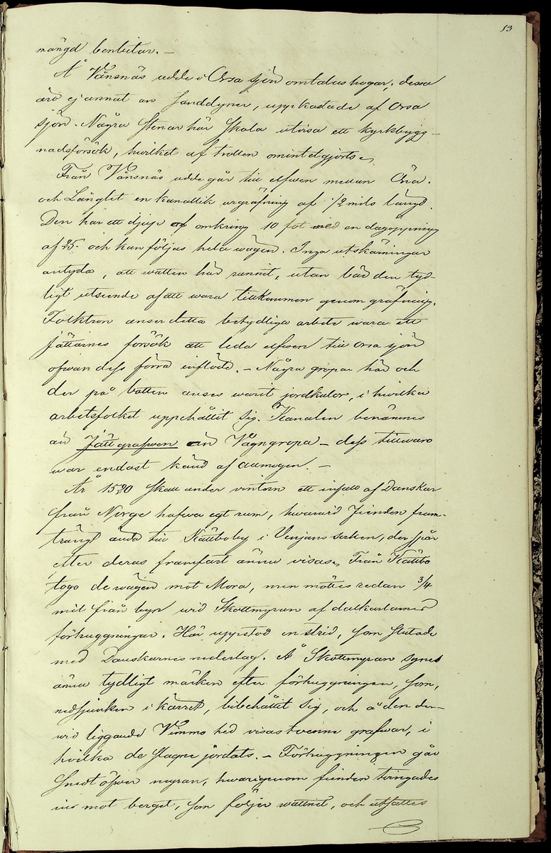 Reseberättelse om en antikvarisk undersökningsresa under juli och augusti månader år 1867 av läroverksadjunkten O. W. Wahlin. 

Socknar som är beskrivna: 
-Leksand (Sunnanäng, Hjortnäs, Sjugare, Gårda häll,Bergsäng, Tjuvholmen, Kärrongbron, Trutsudden, Drittnäs, Gullgatan, Kråkham, Björkberg,    Granberg, Laknäs, Flenberget, Skyberget, Hjortnäs). 
-Rättvik (Tina, Kyrkudden, Brottningen, Hällskärsudden, Kungshols-högen, Kungshamnsskär, Stumsnäs, Amnskär, Kungsviken, Erik Nicule's sten,    Stenen i Norränget, Kalken, Altsarbyn, Benkammar-åkern, Rvergistus åkern, Kyrkboden). 
-Ore (Vindförsberg, Dalfors)
-Orsa (Ore älven)
-Mora (Kråkberg, Orsasjön, Vånsnäs udde, Öna, Långlet, Jättgraven, Vagngropa, Kättbo, Venjan, Skottmyran, Vimo hed, Leksberget)
-Venjan (Vindfångnäset, Torrnäset, Van, Norra Finnäs, Ryttarheden, Landbobyn)
-Järna (Trollhålan)
-Gagnef (Svedjan, Hedningaknös, Bastbergets fäbod, Kjättsar bodarna, Gråbodarna, trollkyrka, Långåsberget, Rista, Norbäcksbodarna)

Not:  Munkstil, runor, Sax-musköt, kalkbod, pilskaft, lada, skatter, benbitar, metallgryta, lansspetsar, knivar, slagg, myrjärn, metallskål, Valborgsmässa, kyrkbyggnad, kummel, stenkummel, kol, rösen, gravhög, ättehög, kopparkista, altartavla, jätte, korsvägar, slagfält.
----------------------------------------------------------------------------------
-By (Fimossen, Trankullen, Fullsta gärde, Näs kvarn, Biskopsholmen, Berg, Orrbergs gubbe, Dansarhedarna, Grönsinka bruk, Rossberga, Tyskbo,    Ingeborgbo slätten, Hofmans pina, Pinan, Fornby, Degerbacken, Näs färja)
-Folkärna (Bäsingen,Brunnbäcks färja, Utsunds färja, Degerön, Dalkarlsmyran, Lerbäcken, Viddarsboda) 
-Grytnäs (Grådö, Baggbohed, Knallasbenning, Avesta kapell, Åsbo kvarn, Lappkällan).

Not: 
-By: Gravhögar, svärd, stålhuva, styckekulor, runsten, biskop Svinhufvud, biskop Trolle, stenröse, gränsröse, offerröse (offerkast), mordplats,    stridsyxa, begravningsplats, Digerdöden, helsingerunor, stenyxor, skafthålsyxa.
-Folkärna: Hillebard, stridshammare, Digerdöden, stenyxor, flinta. -Grytnäs: jättar, gryta, älvkvarn, kvarnsten, ältan, lappar. 
 2: Utdrag av föregående berättelse. (3 sidor).
 3: Karta över fornminnen i Mora; "Grafhögarne vid Kråkberg", Skottmyran och Venjan; "Kumlen vid Vansjön" och "Kumlen å Vindfångnäset".


Handlingen består av 1 bok (29 sidor) "Fornminneföreningen - Diverse handlingar".