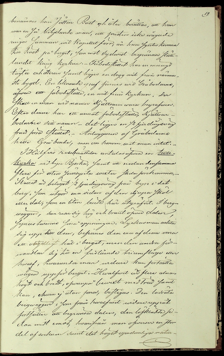 Reseberättelse om en antikvarisk undersökningsresa under juli och augusti månader år 1867 av läroverksadjunkten O. W. Wahlin. 

Socknar som är beskrivna: 
-Leksand (Sunnanäng, Hjortnäs, Sjugare, Gårda häll,Bergsäng, Tjuvholmen, Kärrongbron, Trutsudden, Drittnäs, Gullgatan, Kråkham, Björkberg,    Granberg, Laknäs, Flenberget, Skyberget, Hjortnäs). 
-Rättvik (Tina, Kyrkudden, Brottningen, Hällskärsudden, Kungshols-högen, Kungshamnsskär, Stumsnäs, Amnskär, Kungsviken, Erik Nicule's sten,    Stenen i Norränget, Kalken, Altsarbyn, Benkammar-åkern, Rvergistus åkern, Kyrkboden). 
-Ore (Vindförsberg, Dalfors)
-Orsa (Ore älven)
-Mora (Kråkberg, Orsasjön, Vånsnäs udde, Öna, Långlet, Jättgraven, Vagngropa, Kättbo, Venjan, Skottmyran, Vimo hed, Leksberget)
-Venjan (Vindfångnäset, Torrnäset, Van, Norra Finnäs, Ryttarheden, Landbobyn)
-Järna (Trollhålan)
-Gagnef (Svedjan, Hedningaknös, Bastbergets fäbod, Kjättsar bodarna, Gråbodarna, trollkyrka, Långåsberget, Rista, Norbäcksbodarna)

Not:  Munkstil, runor, Sax-musköt, kalkbod, pilskaft, lada, skatter, benbitar, metallgryta, lansspetsar, knivar, slagg, myrjärn, metallskål, Valborgsmässa, kyrkbyggnad, kummel, stenkummel, kol, rösen, gravhög, ättehög, kopparkista, altartavla, jätte, korsvägar, slagfält.
----------------------------------------------------------------------------------
-By (Fimossen, Trankullen, Fullsta gärde, Näs kvarn, Biskopsholmen, Berg, Orrbergs gubbe, Dansarhedarna, Grönsinka bruk, Rossberga, Tyskbo,    Ingeborgbo slätten, Hofmans pina, Pinan, Fornby, Degerbacken, Näs färja)
-Folkärna (Bäsingen,Brunnbäcks färja, Utsunds färja, Degerön, Dalkarlsmyran, Lerbäcken, Viddarsboda) 
-Grytnäs (Grådö, Baggbohed, Knallasbenning, Avesta kapell, Åsbo kvarn, Lappkällan).

Not: 
-By: Gravhögar, svärd, stålhuva, styckekulor, runsten, biskop Svinhufvud, biskop Trolle, stenröse, gränsröse, offerröse (offerkast), mordplats,    stridsyxa, begravningsplats, Digerdöden, helsingerunor, stenyxor, skafthålsyxa.
-Folkärna: Hillebard, stridshammare, Digerdöden, stenyxor, flinta. -Grytnäs: jättar, gryta, älvkvarn, kvarnsten, ältan, lappar. 
 2: Utdrag av föregående berättelse. (3 sidor).
 3: Karta över fornminnen i Mora; "Grafhögarne vid Kråkberg", Skottmyran och Venjan; "Kumlen vid Vansjön" och "Kumlen å Vindfångnäset".


Handlingen består av 1 bok (29 sidor) "Fornminneföreningen - Diverse handlingar".