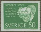 Frimärke ur Gösta Bodmans filatelistiska motivsamling, påbörjad 1950.
Frimärke från Sverige, 1961. (nr. 1 fr.v.): Motiv av Jacob Hendrik van 't Hoff: 1852-1911. Holländsk fysikalisk kemist. Grundlade stereokemien 1875 (tillsammans med fransmannen Le Bel). Utredde lagarna för en lösnings osmotiska tryck 1886 m.m. Professor vid Berlins Universitet 1894. Nobelpris i kemi 1901. -60-årsminnet av första Nobelprisutdelningen 1901-