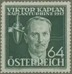 Frimärke ur Gösta Bodmans filatelistiska motivsamling, påbörjad 1950.
Frimärke från Österrike, 1936. Motiv av Viktor Kaplan: 1876-1934. Österrikisk ingeniör. Kaplanturbinen 1912. Vattenturbin med under drift omställbara skovlar.