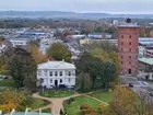 Vänersborgs kyrka. Utsikt över Vänersborgs museum från kyrktornet