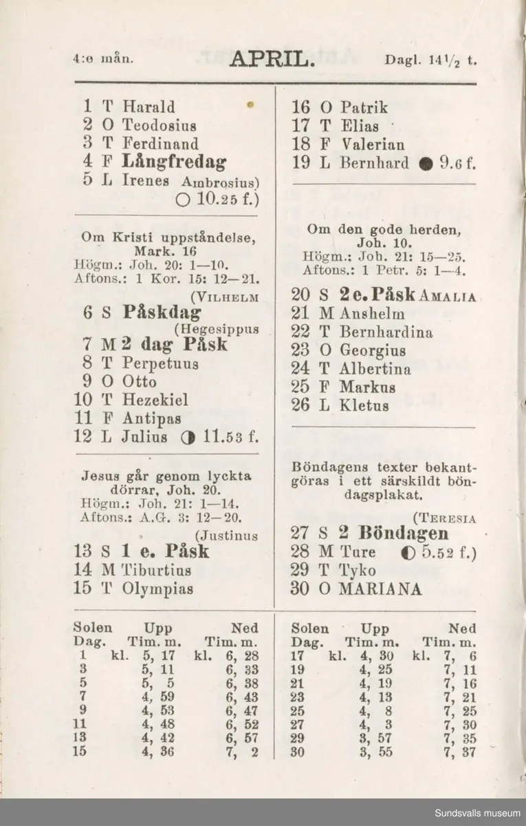 Dagbok. Erik Petter Wallmark (1870-1891) 

E.P. Wallmark föddes på ett hemman i Valla, Selånger. Han var student vid Uppsala universitet och klarade sin fil.kand. på endast två terminer.  E.P. Wallmark var sjuk i tbc och avled endast 20 år gammal. 
Anteckningarna, skrivna mellan 1888-1891, rör bland annat hans tid i Uppsala och sjukdomens förlopp. 


Se länkade filer för komplett dadbok.