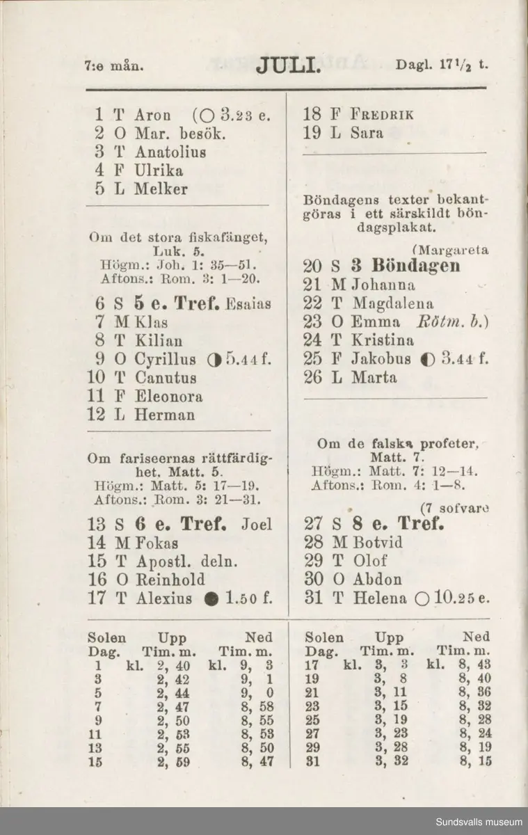 Dagbok. Erik Petter Wallmark (1870-1891) 

E.P. Wallmark föddes på ett hemman i Valla, Selånger. Han var student vid Uppsala universitet och klarade sin fil.kand. på endast två terminer.  E.P. Wallmark var sjuk i tbc och avled endast 20 år gammal. 
Anteckningarna, skrivna mellan 1888-1891, rör bland annat hans tid i Uppsala och sjukdomens förlopp. 


Se länkade filer för komplett dadbok.