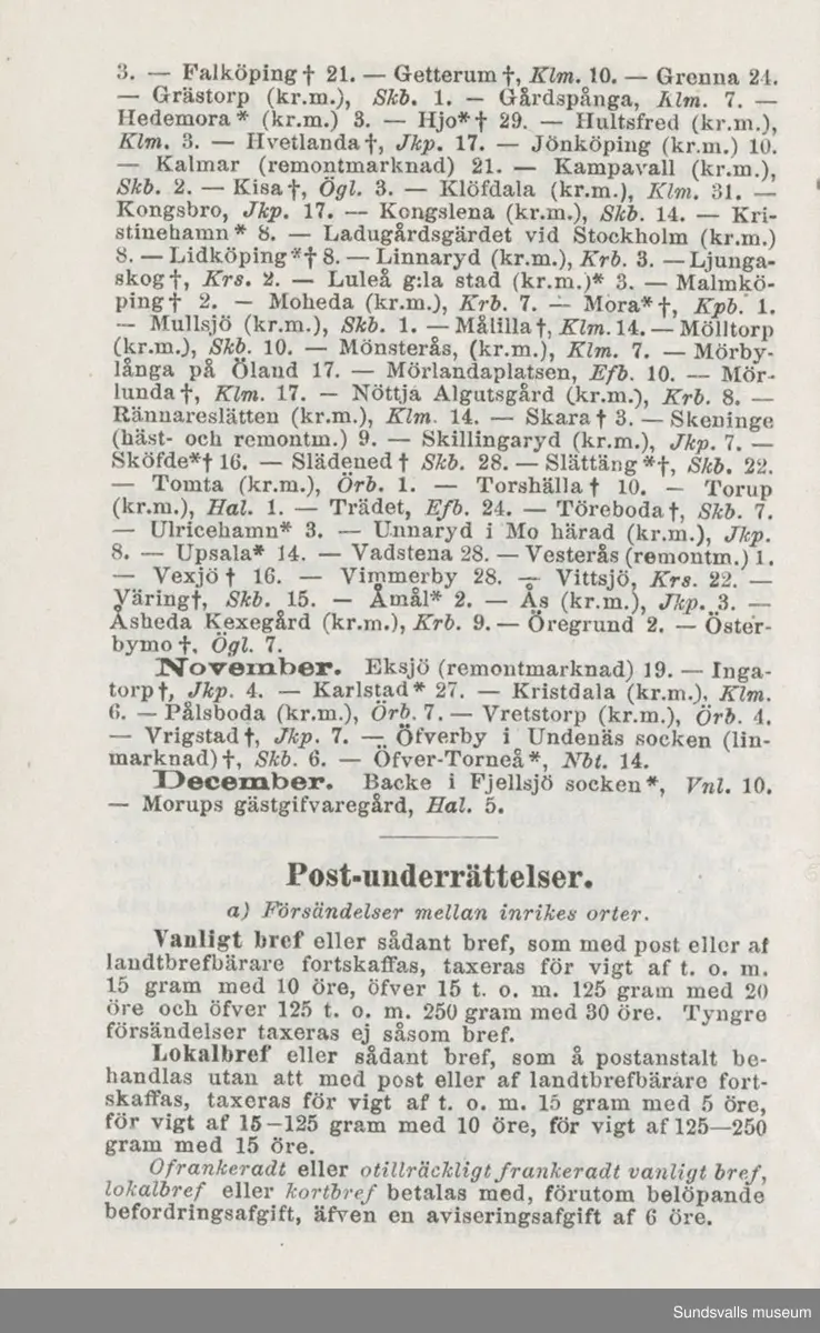 Dagbok. Erik Petter Wallmark (1870-1891) 

E.P. Wallmark föddes på ett hemman i Valla, Selånger. Han var student vid Uppsala universitet och klarade sin fil.kand. på endast två terminer.  E.P. Wallmark var sjuk i tbc och avled endast 20 år gammal. 
Anteckningarna, skrivna mellan 1888-1891, rör bland annat hans tid i Uppsala och sjukdomens förlopp. 


Se länkade filer för komplett dadbok.