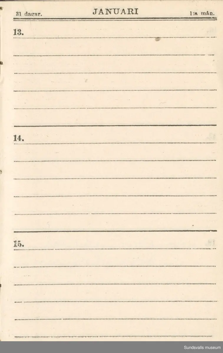 Dagbok. Erik Petter Wallmark (1870-1891) 

E.P. Wallmark föddes på ett hemman i Valla, Selånger. Han var student vid Uppsala universitet och klarade sin fil.kand. på endast två terminer.  E.P. Wallmark var sjuk i tbc och avled endast 20 år gammal. 
Anteckningarna, skrivna mellan 1888-1891, rör bland annat hans tid i Uppsala och sjukdomens förlopp. 

Se länkade filer för komplett dagbok