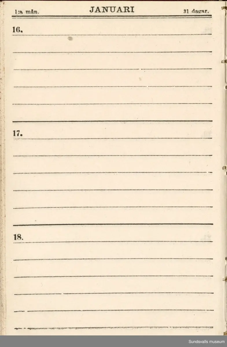 Dagbok. Erik Petter Wallmark (1870-1891) 

E.P. Wallmark föddes på ett hemman i Valla, Selånger. Han var student vid Uppsala universitet och klarade sin fil.kand. på endast två terminer.  E.P. Wallmark var sjuk i tbc och avled endast 20 år gammal. 
Anteckningarna, skrivna mellan 1888-1891, rör bland annat hans tid i Uppsala och sjukdomens förlopp. 

Se länkade filer för komplett dagbok