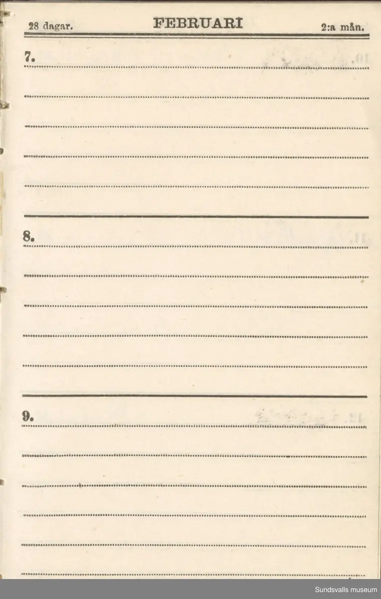 Dagbok. Erik Petter Wallmark (1870-1891) 

E.P. Wallmark föddes på ett hemman i Valla, Selånger. Han var student vid Uppsala universitet och klarade sin fil.kand. på endast två terminer.  E.P. Wallmark var sjuk i tbc och avled endast 20 år gammal. 
Anteckningarna, skrivna mellan 1888-1891, rör bland annat hans tid i Uppsala och sjukdomens förlopp. 

Se länkade filer för komplett dagbok