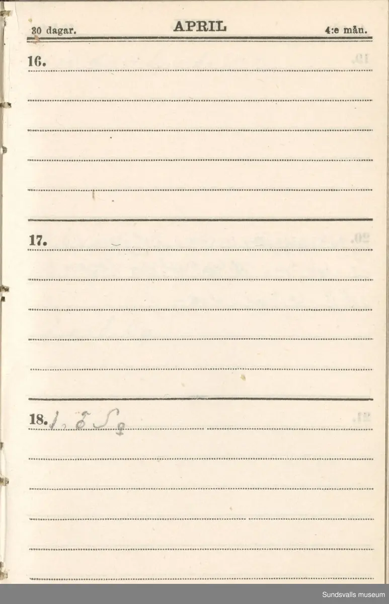 Dagbok. Erik Petter Wallmark (1870-1891) 

E.P. Wallmark föddes på ett hemman i Valla, Selånger. Han var student vid Uppsala universitet och klarade sin fil.kand. på endast två terminer.  E.P. Wallmark var sjuk i tbc och avled endast 20 år gammal. 
Anteckningarna, skrivna mellan 1888-1891, rör bland annat hans tid i Uppsala och sjukdomens förlopp. 

Se länkade filer för komplett dagbok