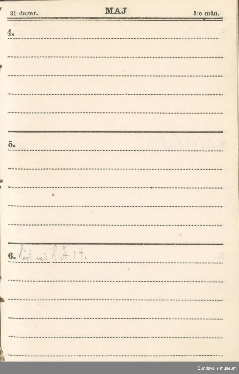 Dagbok. Erik Petter Wallmark (1870-1891) 

E.P. Wallmark föddes på ett hemman i Valla, Selånger. Han var student vid Uppsala universitet och klarade sin fil.kand. på endast två terminer.  E.P. Wallmark var sjuk i tbc och avled endast 20 år gammal. 
Anteckningarna, skrivna mellan 1888-1891, rör bland annat hans tid i Uppsala och sjukdomens förlopp. 

Se länkade filer för komplett dagbok