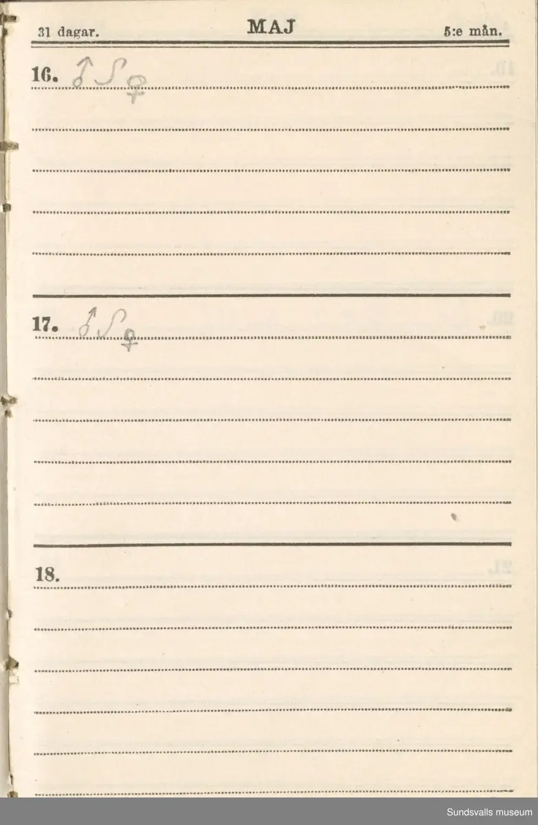 Dagbok. Erik Petter Wallmark (1870-1891) 

E.P. Wallmark föddes på ett hemman i Valla, Selånger. Han var student vid Uppsala universitet och klarade sin fil.kand. på endast två terminer.  E.P. Wallmark var sjuk i tbc och avled endast 20 år gammal. 
Anteckningarna, skrivna mellan 1888-1891, rör bland annat hans tid i Uppsala och sjukdomens förlopp. 

Se länkade filer för komplett dagbok