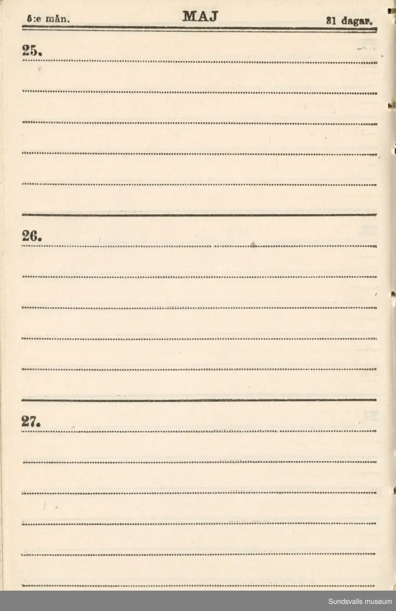 Dagbok. Erik Petter Wallmark (1870-1891) 

E.P. Wallmark föddes på ett hemman i Valla, Selånger. Han var student vid Uppsala universitet och klarade sin fil.kand. på endast två terminer.  E.P. Wallmark var sjuk i tbc och avled endast 20 år gammal. 
Anteckningarna, skrivna mellan 1888-1891, rör bland annat hans tid i Uppsala och sjukdomens förlopp. 

Se länkade filer för komplett dagbok