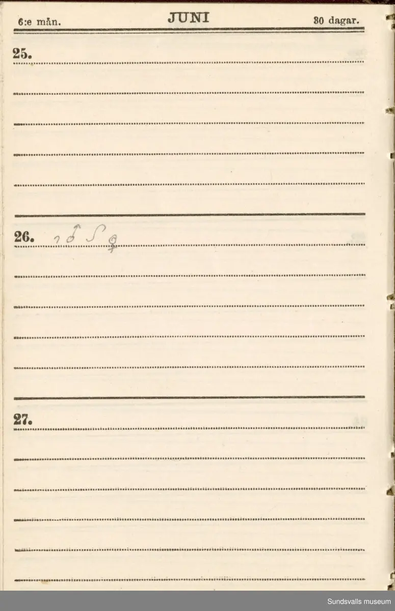 Dagbok. Erik Petter Wallmark (1870-1891) 

E.P. Wallmark föddes på ett hemman i Valla, Selånger. Han var student vid Uppsala universitet och klarade sin fil.kand. på endast två terminer.  E.P. Wallmark var sjuk i tbc och avled endast 20 år gammal. 
Anteckningarna, skrivna mellan 1888-1891, rör bland annat hans tid i Uppsala och sjukdomens förlopp. 

Se länkade filer för komplett dagbok