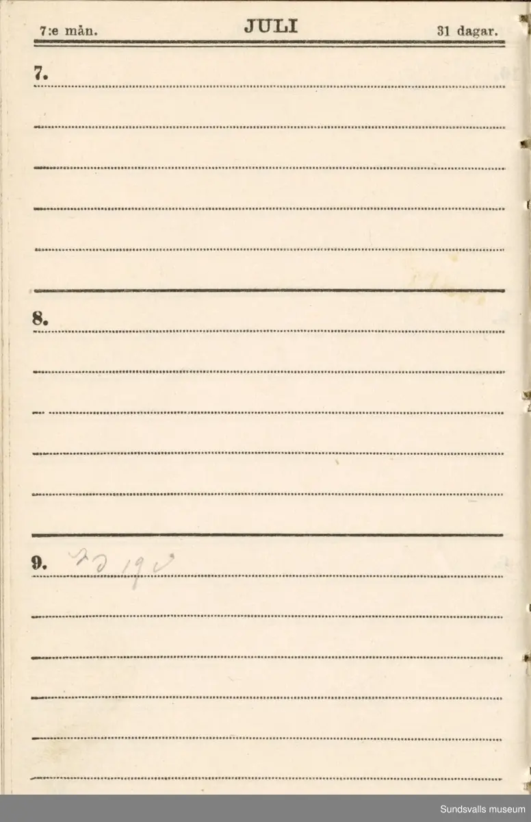 Dagbok. Erik Petter Wallmark (1870-1891) 

E.P. Wallmark föddes på ett hemman i Valla, Selånger. Han var student vid Uppsala universitet och klarade sin fil.kand. på endast två terminer.  E.P. Wallmark var sjuk i tbc och avled endast 20 år gammal. 
Anteckningarna, skrivna mellan 1888-1891, rör bland annat hans tid i Uppsala och sjukdomens förlopp. 

Se länkade filer för komplett dagbok