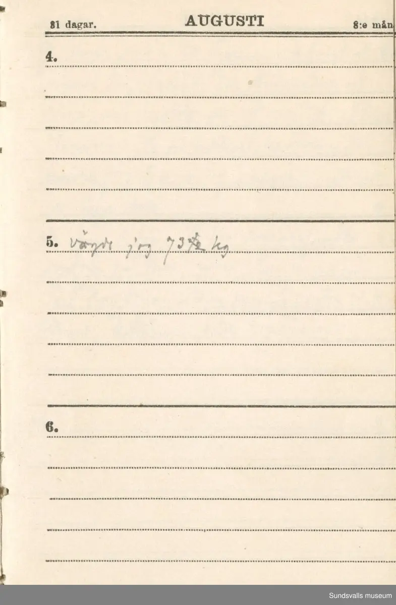 Dagbok. Erik Petter Wallmark (1870-1891) 

E.P. Wallmark föddes på ett hemman i Valla, Selånger. Han var student vid Uppsala universitet och klarade sin fil.kand. på endast två terminer.  E.P. Wallmark var sjuk i tbc och avled endast 20 år gammal. 
Anteckningarna, skrivna mellan 1888-1891, rör bland annat hans tid i Uppsala och sjukdomens förlopp. 

Se länkade filer för komplett dagbok