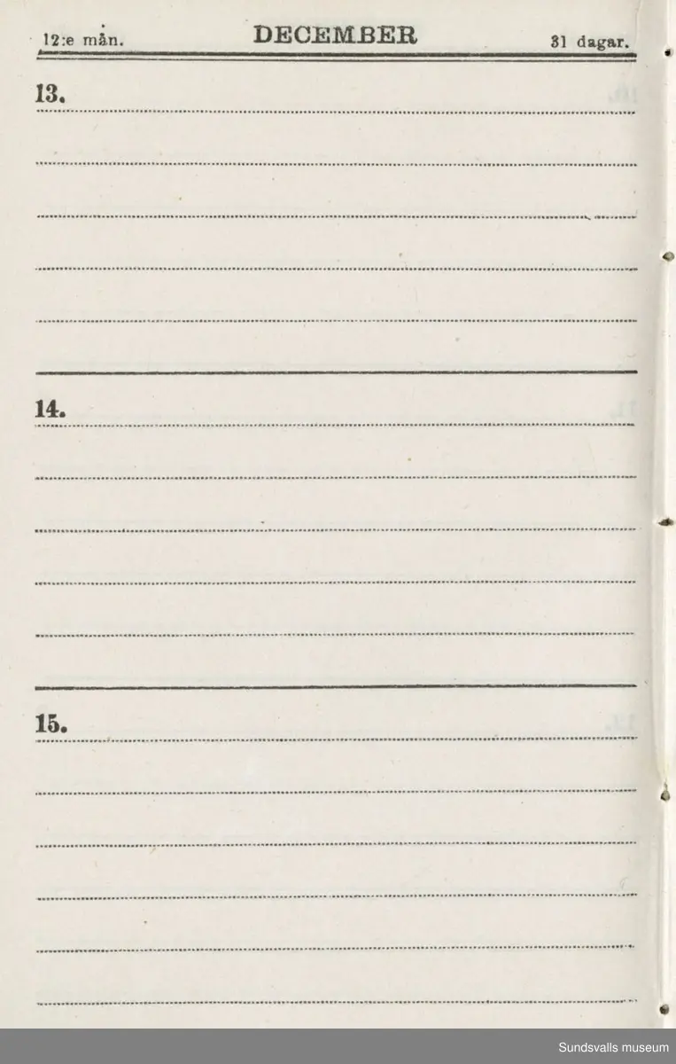 Dagbok. Erik Petter Wallmark (1870-1891) 

E.P. Wallmark föddes på ett hemman i Valla, Selånger. Han var student vid Uppsala universitet och klarade sin fil.kand. på endast två terminer.  E.P. Wallmark var sjuk i tbc och avled endast 20 år gammal. 
Anteckningarna, skrivna mellan 1888-1891, rör bland annat hans tid i Uppsala och sjukdomens förlopp. 


Se länkade filer för komplett dadbok.