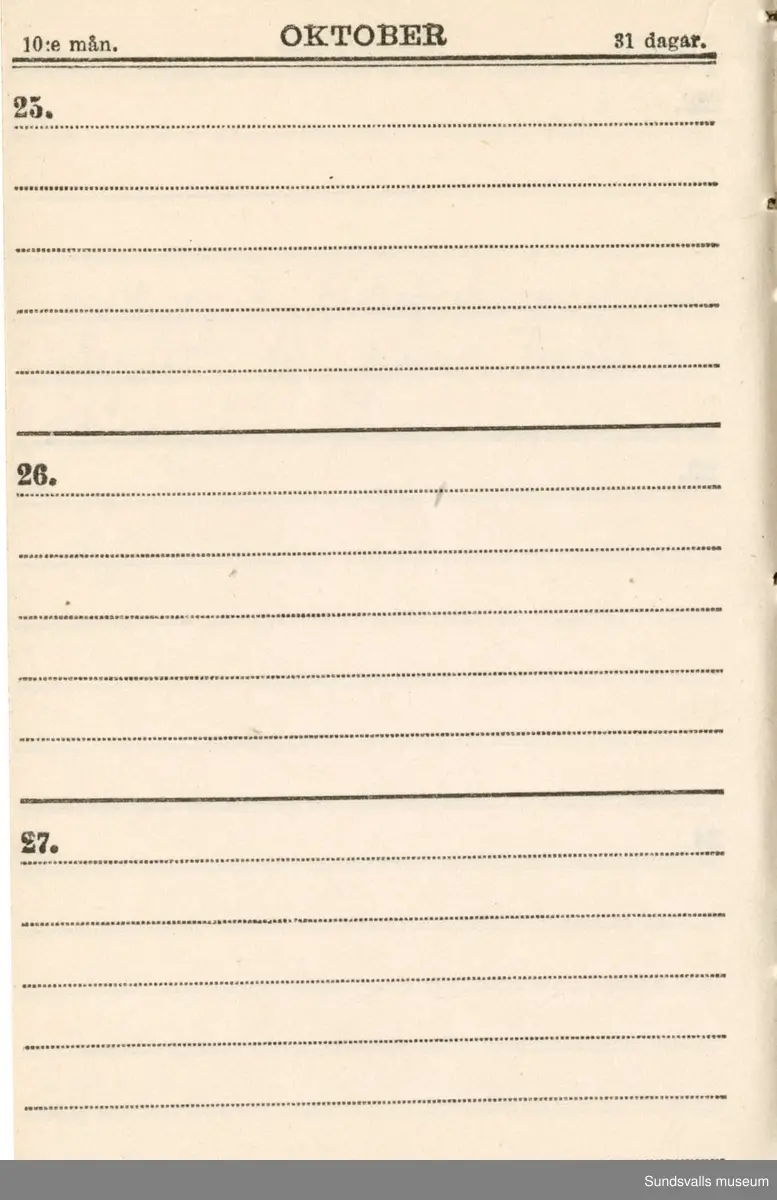 Dagbok. Erik Petter Wallmark (1870-1891) 

E.P. Wallmark föddes på ett hemman i Valla, Selånger. Han var student vid Uppsala universitet och klarade sin fil.kand. på endast två terminer.  E.P. Wallmark var sjuk i tbc och avled endast 20 år gammal. 
Anteckningarna, skrivna mellan 1888-1891, rör bland annat hans tid i Uppsala och sjukdomens förlopp. 

Se länkade filer för komplett dagbok