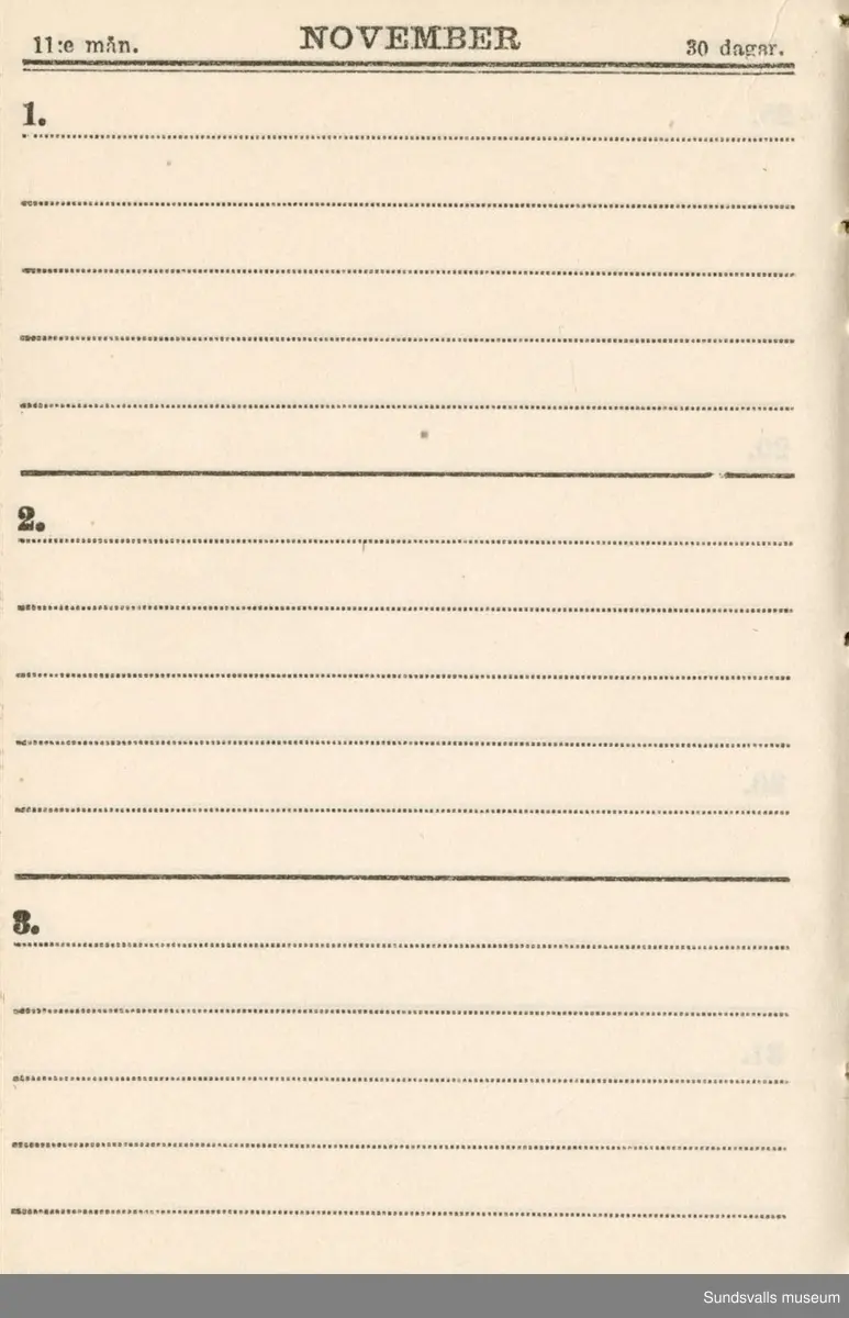 Dagbok. Erik Petter Wallmark (1870-1891) 

E.P. Wallmark föddes på ett hemman i Valla, Selånger. Han var student vid Uppsala universitet och klarade sin fil.kand. på endast två terminer.  E.P. Wallmark var sjuk i tbc och avled endast 20 år gammal. 
Anteckningarna, skrivna mellan 1888-1891, rör bland annat hans tid i Uppsala och sjukdomens förlopp. 

Se länkade filer för komplett dagbok