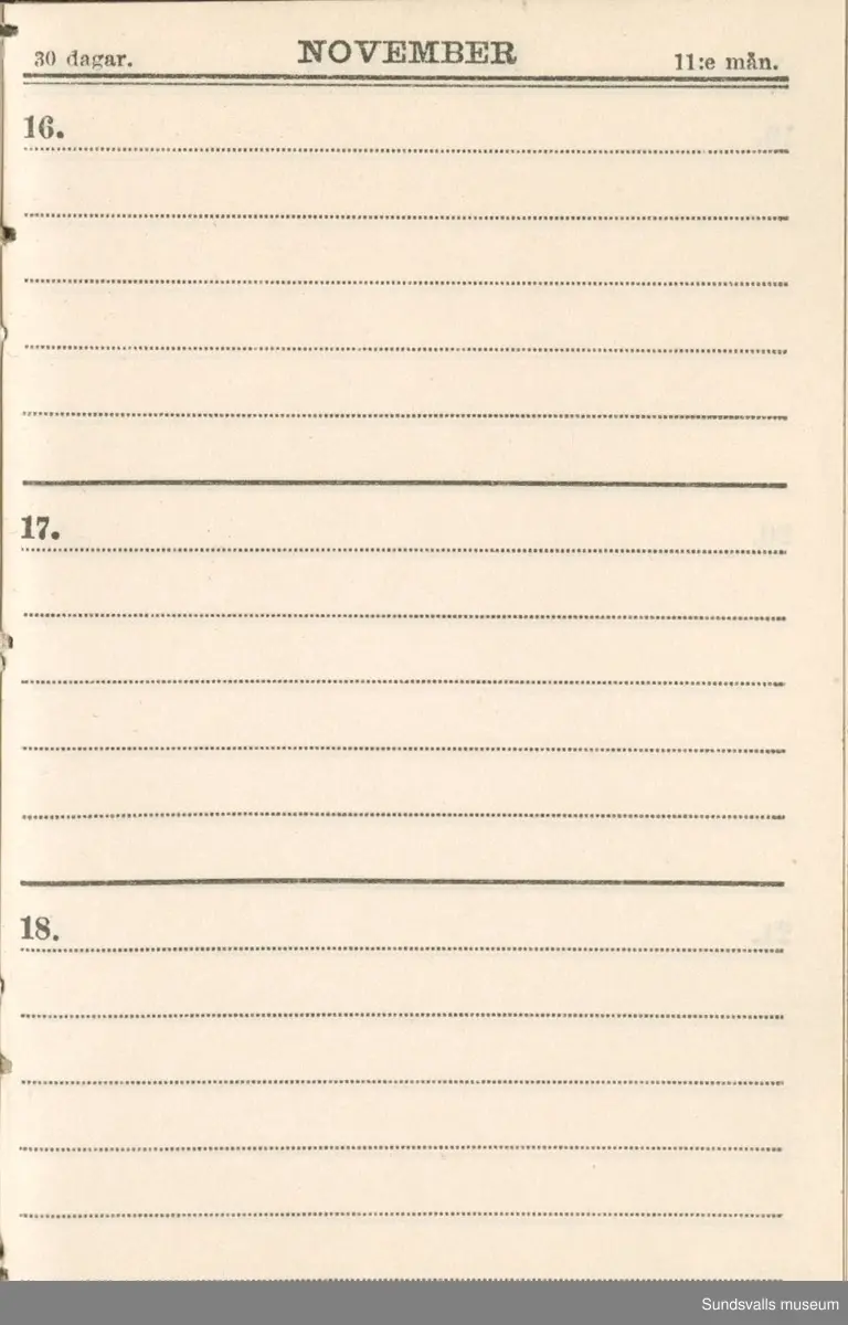 Dagbok. Erik Petter Wallmark (1870-1891) 

E.P. Wallmark föddes på ett hemman i Valla, Selånger. Han var student vid Uppsala universitet och klarade sin fil.kand. på endast två terminer.  E.P. Wallmark var sjuk i tbc och avled endast 20 år gammal. 
Anteckningarna, skrivna mellan 1888-1891, rör bland annat hans tid i Uppsala och sjukdomens förlopp. 

Se länkade filer för komplett dagbok