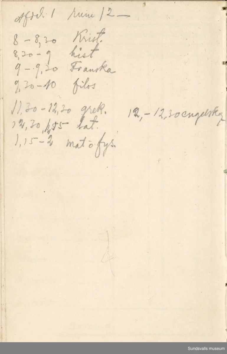 Dagbok. Erik Petter Wallmark (1870-1891) 

E.P. Wallmark föddes på ett hemman i Valla, Selånger. Han var student vid Uppsala universitet och klarade sin fil.kand. på endast två terminer.  E.P. Wallmark var sjuk i tbc och avled endast 20 år gammal. 
Anteckningarna, skrivna mellan 1888-1891, rör bland annat hans tid i Uppsala och sjukdomens förlopp. 

Se länkade filer för komplett dagbok