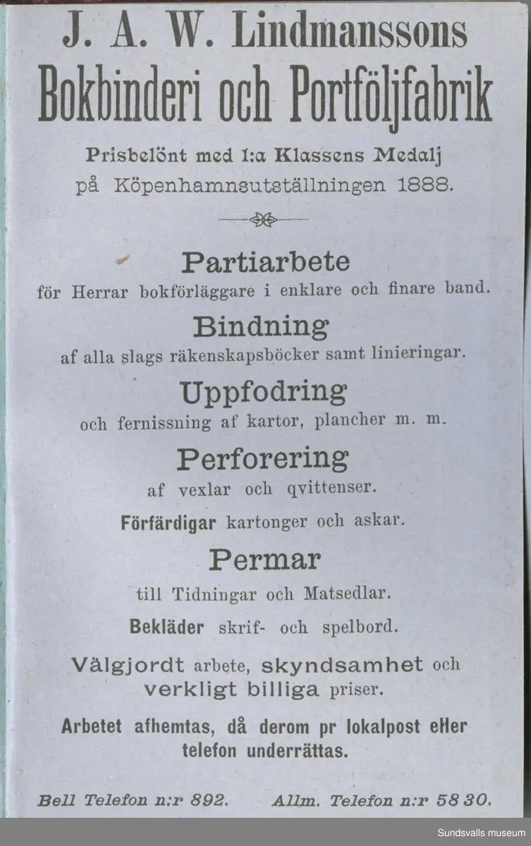 Dagbok. Erik Petter Wallmark (1870-1891) 

E.P. Wallmark föddes på ett hemman i Valla, Selånger. Han var student vid Uppsala universitet och klarade sin fil.kand. på endast två terminer.  E.P. Wallmark var sjuk i tbc och avled endast 20 år gammal. 
Anteckningarna, skrivna mellan 1888-1891, rör bland annat hans tid i Uppsala och sjukdomens förlopp. 

Se länkade filer för komplett dagbok