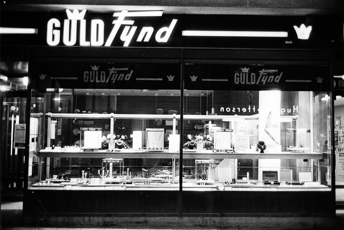 Guldfynd - skyltfönster, Uppsala 1966