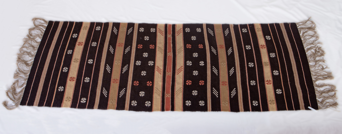 Nyvävd kopia efter gammalt fälltäcke. 
Inplockat mönster med ax och stjärnor

Reg. av: R.J. (Ruth Jonsson),  I.P. (Ingegerd Persson), B.Å. (Brita Åsbrink)