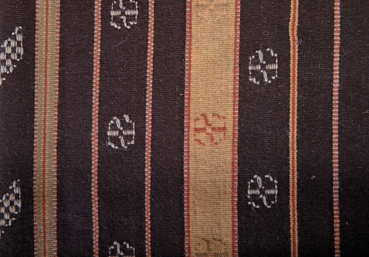 Nyvävd kopia efter gammalt fälltäcke. 
Inplockat mönster med ax och stjärnor

Reg. av: R.J. (Ruth Jonsson),  I.P. (Ingegerd Persson), B.Å. (Brita Åsbrink)