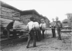 Brädsågsarbetare i Gamleby, Norra Tjust. Fotografiet fick 5 pris i Turistföreningens pristävlan 1902.