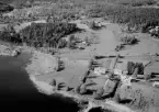 Flygfoto över Dalfors, Rättvik 1956.