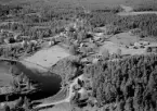 Flygfoto över Dalfors, Rättvik 1956.